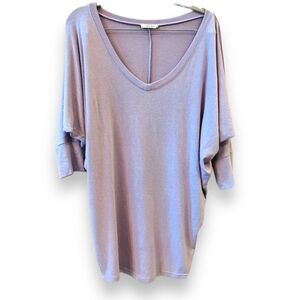 Heinous Dolman Sleeve Sweater Sz Medium Lavender 3/4 Sleeves V-neck Oversized